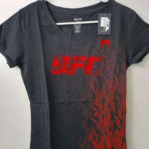 UFC VENUM Women's Authentic Fight Week Womens Black Short Sleeve T-shirt (L) NWT